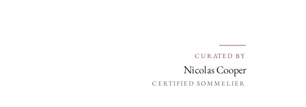 The printed credit: Curated by, Nicolas Cooper, Certified Sommelier